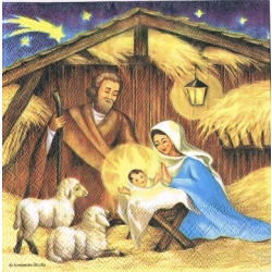 Serwetka -1413- Boże Narodzenie, szopka, stajenka